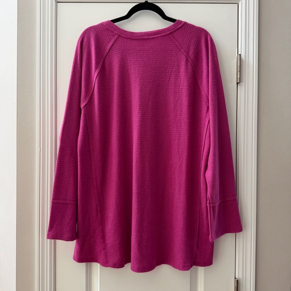 NWT Wildfox Haley Brushed Top in Elderberry Size XL Pink Purple Thermal Knit - Picture 10 of 12